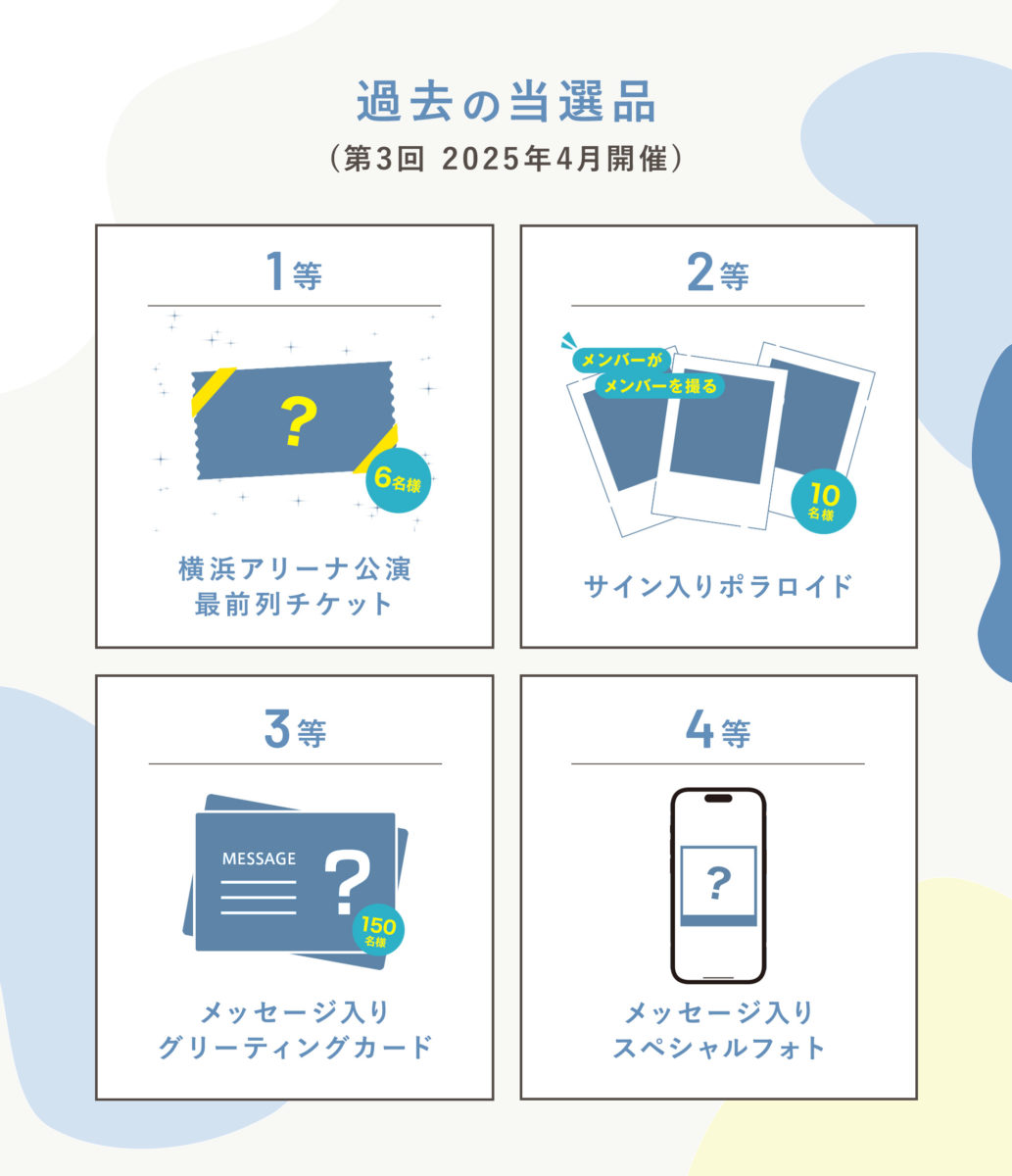 ライブの最前列チケットも！　特別な賞品をご用意